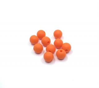 Silikonový korálek 9 mm zářivě oranžový (Silikonové korálky zářivě oranžové)