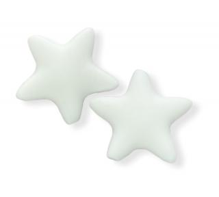 Silikonový korálek hvězdička bílá 35 mm (Silikonové korálky bílé)