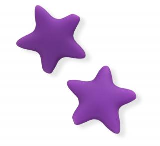 Silikonový korálek hvězdička fialová 35 mm (Silikonové korálky fialové)