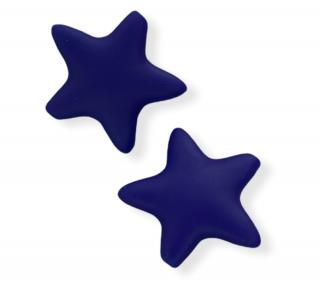 Silikonový korálek hvězdička námořnicky modrá 35 mm (Silikonové korálky námořnicky modré, navy)