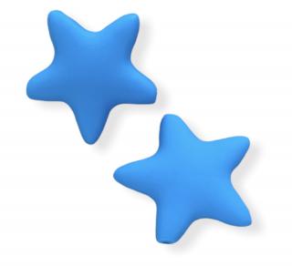 Silikonový korálek hvězdička nebesky modrá 35 mm (Silikonové korálky modré, nebesky modré)