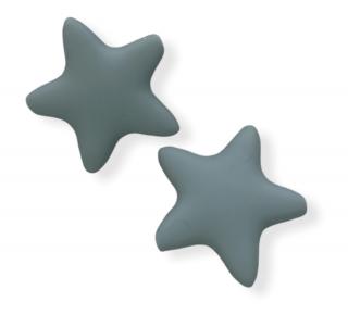 Silikonový korálek hvězdička šedá 35 mm (Silikonové korálky šedé)