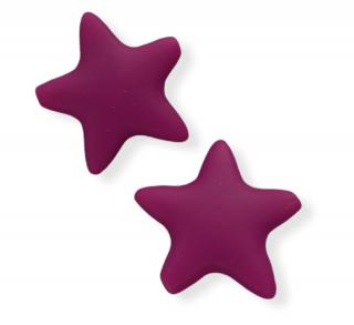 Silikonový korálek hvězdička tmavě fialová 35 mm (Silikonové korálky tmavě fialové)