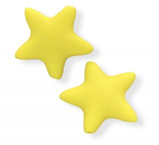 Silikonový korálek hvězdička žlutá 35 mm (Silikonové korálky žluté)