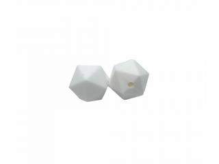 Silikonový korálek ikosaedr bílý 17 mm (Silikonové korálky bílé)