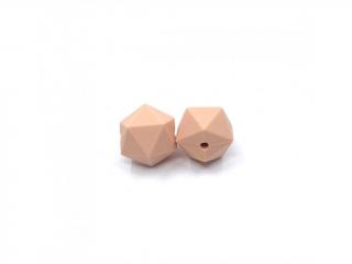 Silikonový korálek ikosaedr broskvový 17 mm (Silikonové korálky broskvové, pastelově oranžové)