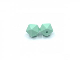 Silikonový korálek ikosaedr mint BJ 17 mm (Silikonové korálky mint, mentolové)