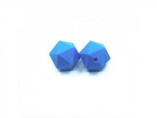 Silikonový korálek ikosaedr nebesky modrý 17 mm (Silikonové korálky modré, nebesky modré)