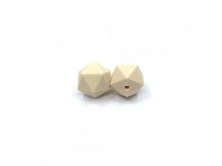 Silikonový korálek ikosaedr slonová kost 17 mm (Silikonové korálky slonová kost)