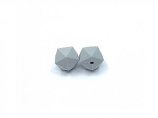 Silikonový korálek ikosaedr světle šedý 17 mm (Silikonové korálky světle šedé)
