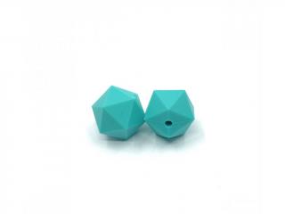 Silikonový korálek ikosaedr tyrkys 17 mm (Silikonové korálky tyrkysové, tyrkys)