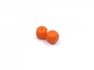 Silikonový korálek kostka zářivě oranžová 17 mm (Kostka zářivě oranžová)