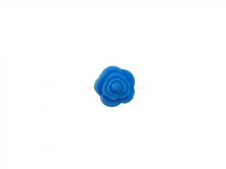 Silikonový korálek květina nebesky modrá 21 mm (Silikonové korálky modré, nebesky modré)