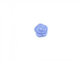 Silikonový korálek květina šedavě modrá 21 mm (Silikonové korálky šedavě modré, pastelově modré)