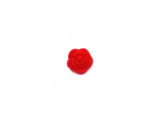 Silikonový korálek květina svítivě červená 21 mm (Silikonové korálky svítivě červené)