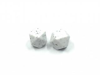 Silikonový korálek mini šestiúhelník gritty 14 mm (Silikonové korálky gritty, makové, bílé)