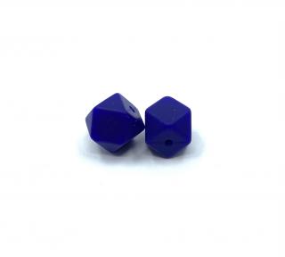 Silikonový korálek mini šestiúhelník námořnicky modrý 14 mm (Silikonové korálky námořnicky modré, navy)