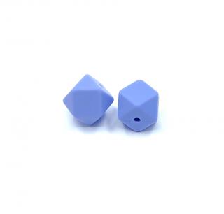 Silikonový korálek mini šestiúhelník šedavě modrý 14 mm (Silikonové korálky šedavě modré, pastelově modré)