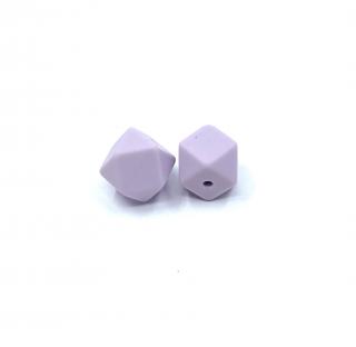 Silikonový korálek mini šestiúhelník světle fialový 14 mm (Silikonové korálky světle fialové)