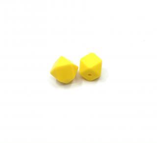 Silikonový korálek mini šestiúhelník tmavě žlutý 14 mm (Silikonové korálky žluté)