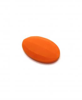 Silikonový korálek oválek zářivě oranžový 40 mm