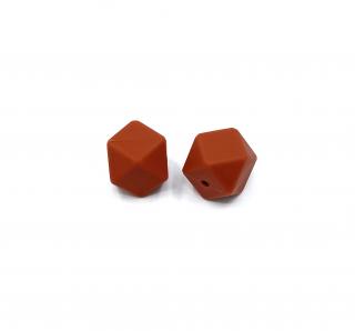 Silikonový korálek šestiúhelník 17 mm cihlově červený (Silikonové korálky cihlově červené, cihlové)