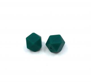 Silikonový korálek šestiúhelník 17 mm listově zelený (Silikonové korálky listově zelené, tmavě zelené)