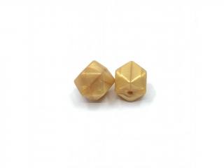 Silikonový korálek šestiúhelník metalický zlatý 17 mm (Silikonové korálky metalické zlaté)