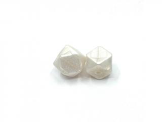 Silikonový korálek šestiúhelník perlově bílý 17 mm (Silikonové korálky perlově bílé)