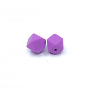 Silikonový korálek šestiúhelník středně fialový 17 mm (Silikonové korálky středně fialové)