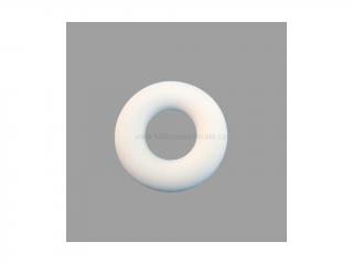Silikonový přívěsek donut bílý 43 mm (Kruhové silikonové korálky bílé)