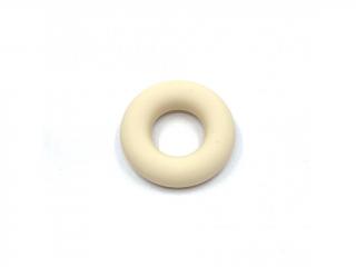 Silikonový přívěsek donut slonová kost 43 mm (Kruhové silikonové korálky slonová kost)