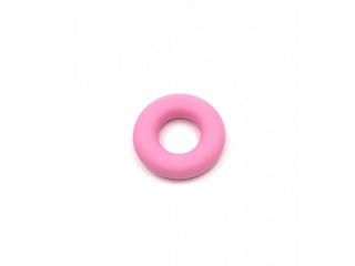 Silikonový přívěsek donut středně růžový 43 mm (Kruhové silikonové korálky středně růžové)