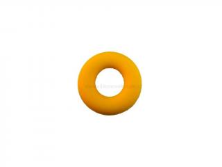Silikonový přívěsek donut tmavě žlutý 43 mm (Kruhové silikonové korálky tmavě žluté)