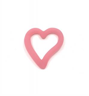 Silikonový přívěsek srdce růžové sv. 70 mm (Silikonové korále - náhrdelník růžové srdce)
