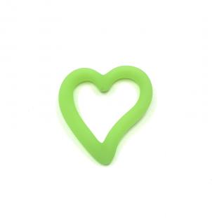 Silikonový přívěsek srdce zelené 70 mm (Silikonové korále - Náhrdelník zelené srdce)