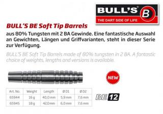 Bull´s Barrels - tělíčka BE12 80% wolfram 18gr. 65945