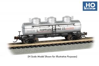 Bachmann HO 40' Three-Dome Tank Car - L. Foppiano Wine Co. #1112