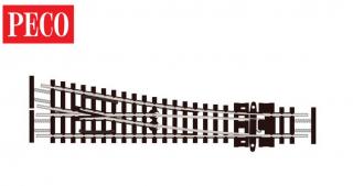 PECO SL-E391F N pravá výhybka, malý poloměr odb., 10°, R 305 mm, délka 123 mm
