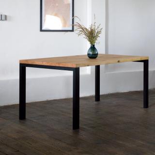 Jídelní stůl Simple Velikost stolu: 1500 x 900 mm, Dřevo: Dub čistý, Barva kovu: Bílá