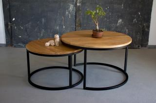 Konferenční stolek Rings Barva kovu: Černá, Výška: 40 a 35cm