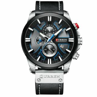 Hodinky CURREN 8346 BLACK-SILVER - luxusní značkové pánské elegantní vodotěsné