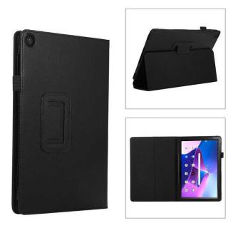 LENOVO TAB M8 4. generace (2023) - kožené pouzdro kryt obal se stojánkem - černé
