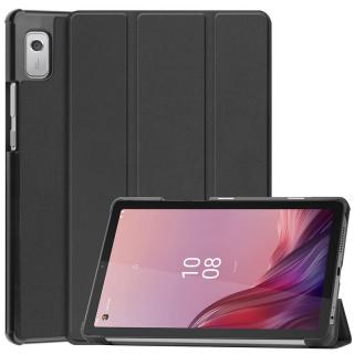 LENOVO TAB M9 (2023) - kožené pouzdro kryt obal se stojánkem - černé