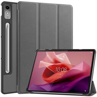 LENOVO TAB P12 12.7&quot; (2023) - kožené pouzdro kryt obal se stojánkem - černé