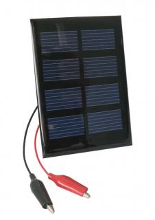 Fotovoltaický solární panel 2V/0,4W + krokosvorka (10cm připojovací kabel a krokosvorka )