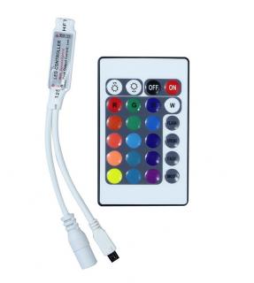 IR ovladač a přijímač k RGB LED pásku - 24 tlačítek mini (Ovládání pro RGB LED pásky)
