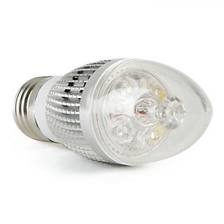 LED Light LED žárovka svíčka E27 3W bílá čistá (LED žárovka svíčka střibrná )