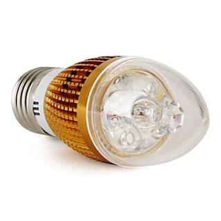 LED Light LED žárovka svíčka E27 3W čistá bílá (LED žárovka svíčka zlatá )