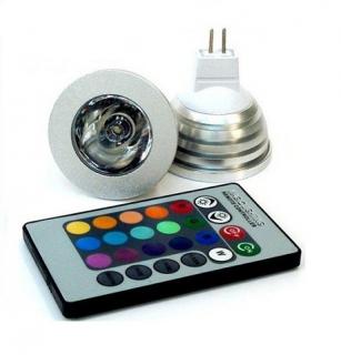 LED MR16 12V - 3W RGB color 3 kusy (LED MR16 12V - 3W RGB color set 3 kusy)